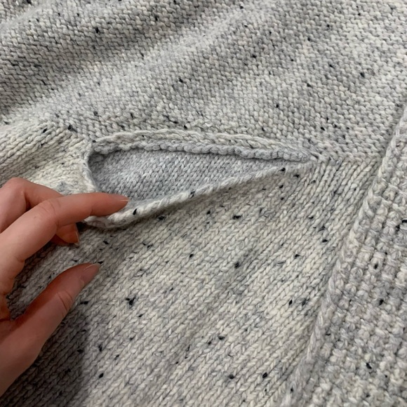 New White + Warren Oversized Sweater Cardigan Light Gray Women’s M/L - Picture 3 of 7